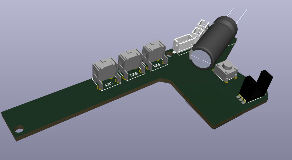 Early render of the board with some components