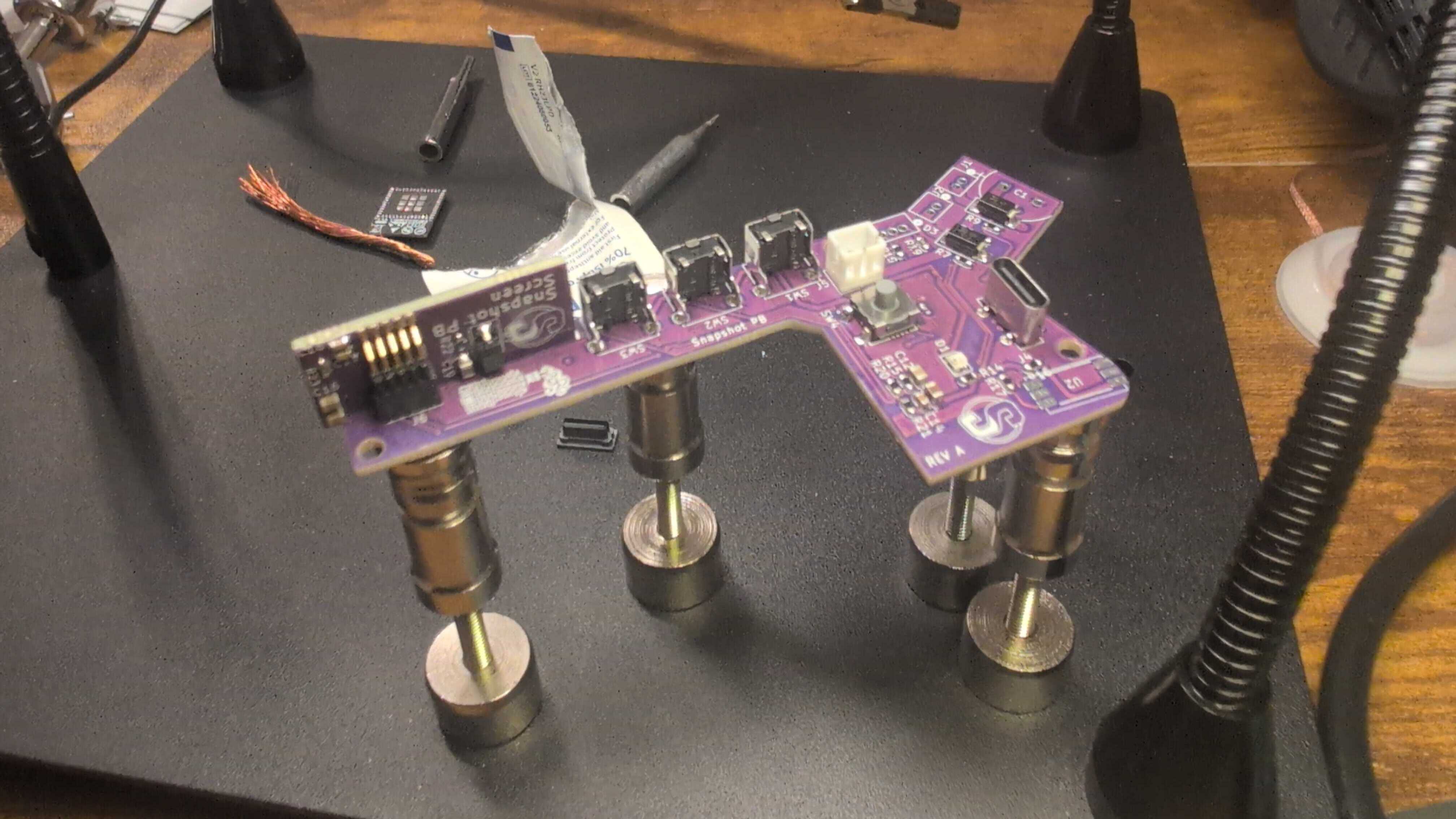 Working on assembly of the first test board