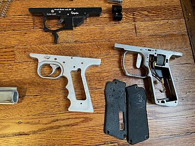 Frames. Including a ESP frame that doesn't have a board, but the grips are in decent shape. Not sure why that trigger shoe is detached, but it can be reassembled easily.