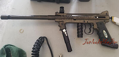 original m98 with reactive double trigger, low pressure kit, palmers reg, pro feed & rear cocking setup.