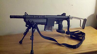 My At-85:  PSG-1 sniper grip, bi-pod, folding stock, sling, trigger mod
