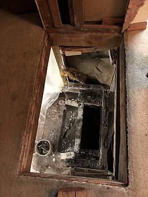 A view of the last few bricks downstairs. Viewed from the upstairs living room.